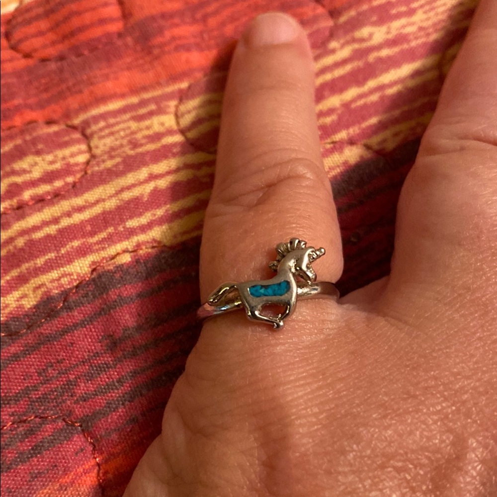 Silver Ring with Horse Design
